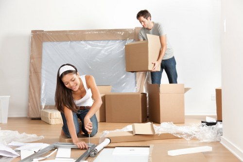 Man and van loading furniture in The Hyde residential area