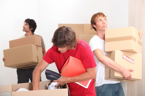 Packing boxes and household items for removals in The Hyde
