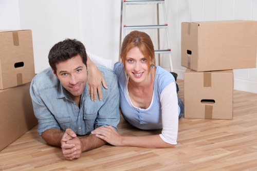 Furniture and boxes prepared for a move in The Hyde