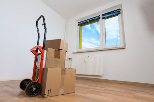 Busy residential street in The Hyde showing access considerations for removals