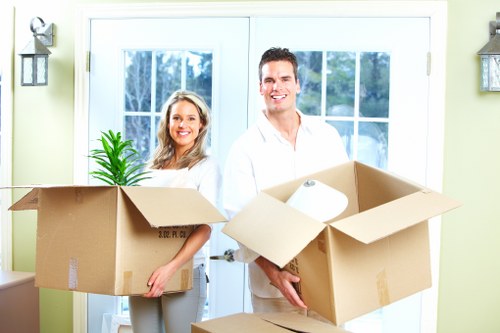 Carefully wrapped household items ready for transport by a removal company